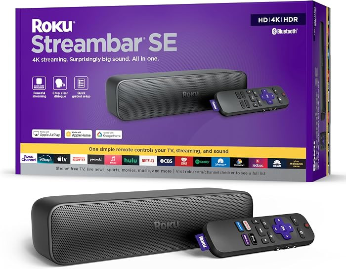 Roku Streambar SE | 2-in-1 TV Soundbar with Built-in 4K/HD/HDR Streaming, Premium Speakers, & Enh... | Amazon (US)