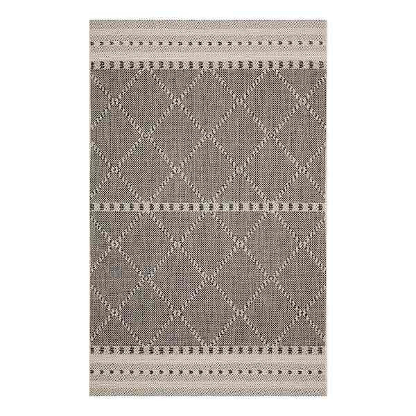 (E301) Crosby St. Oasis Ecru & Black Diamond Design Indoor & Outdoor Area Rug, 8x10 | At Home