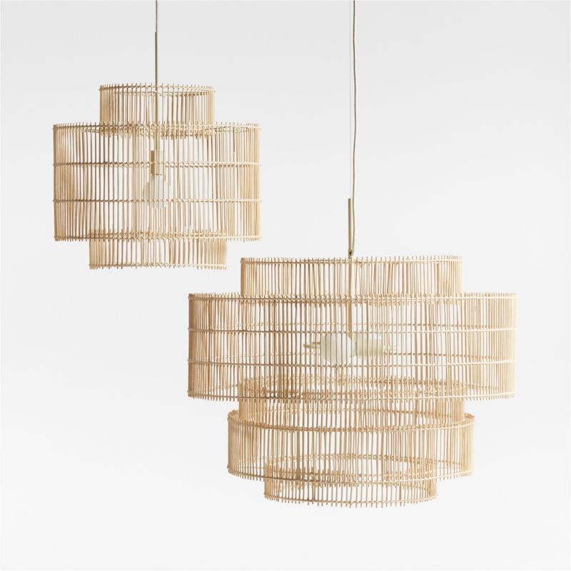 Noon Natural Wicker Pendant Light by Leanne Ford | Crate & Barrel | Crate & Barrel