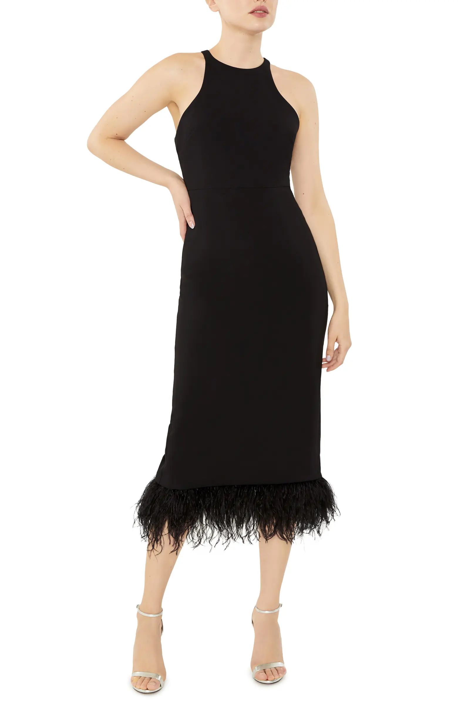 Chandler Feather Trim Gown | Nordstrom