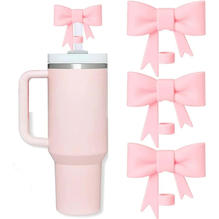 Bow Straw Covers Cap Toppers Compatible with Stanley 30&40 oz Tumbler Cups, Cute Pink 10mm Reusab... | Walmart (US)