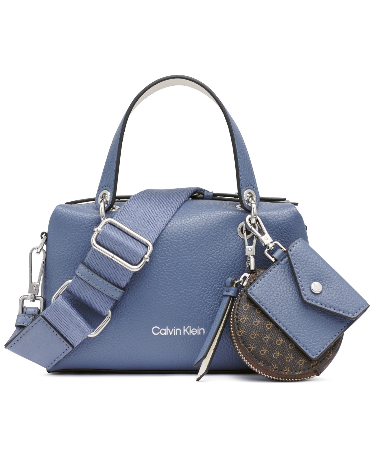 Calvin Klein Cali Mini Crossbody with Web Strap - Folkstone Gray, White | Macy's