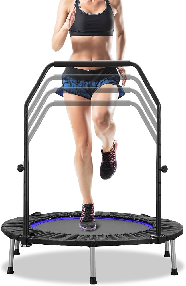 HYD-Parts 40" Foldable Mini Trampoline for Adults and Kids Exercise Rebounder with Adjustable Bar... | Amazon (US)