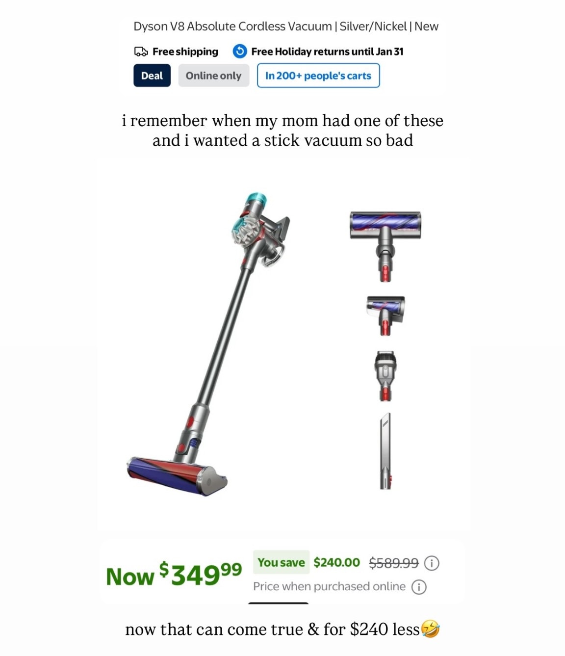 i remember when my mom had one of these and i wanted a stick vacuum so bad now that can come true & for $240 less🤣