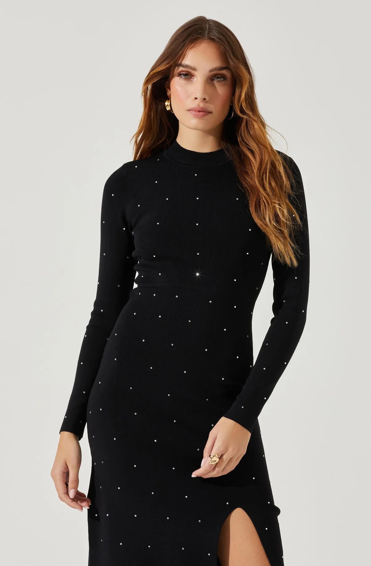 Kariana Embellished Cutout Midi Sweater Dress | ASTR The Label (US)