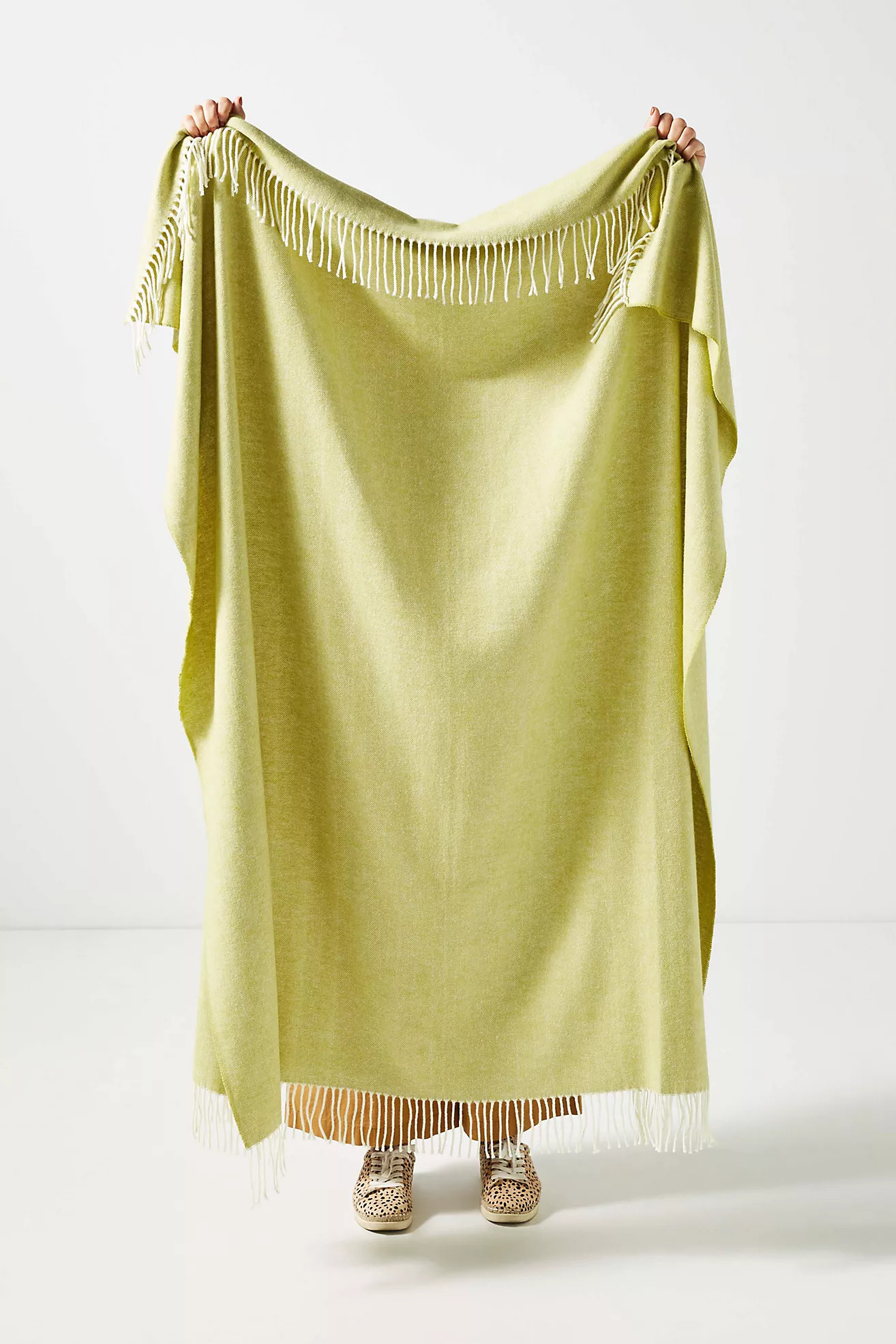 Solid Herringbone Throw Blanket | Anthropologie (US)