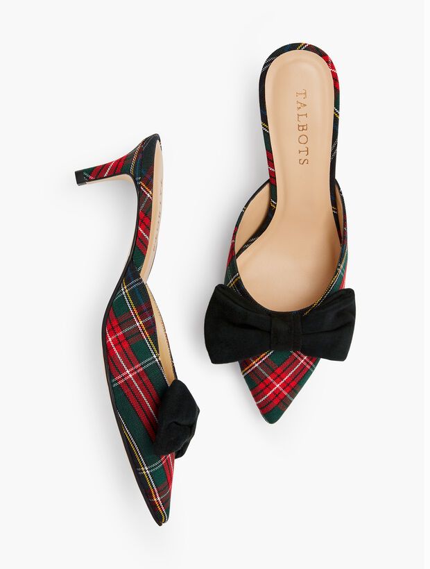 Erica Bow Mules - Plaid | Talbots