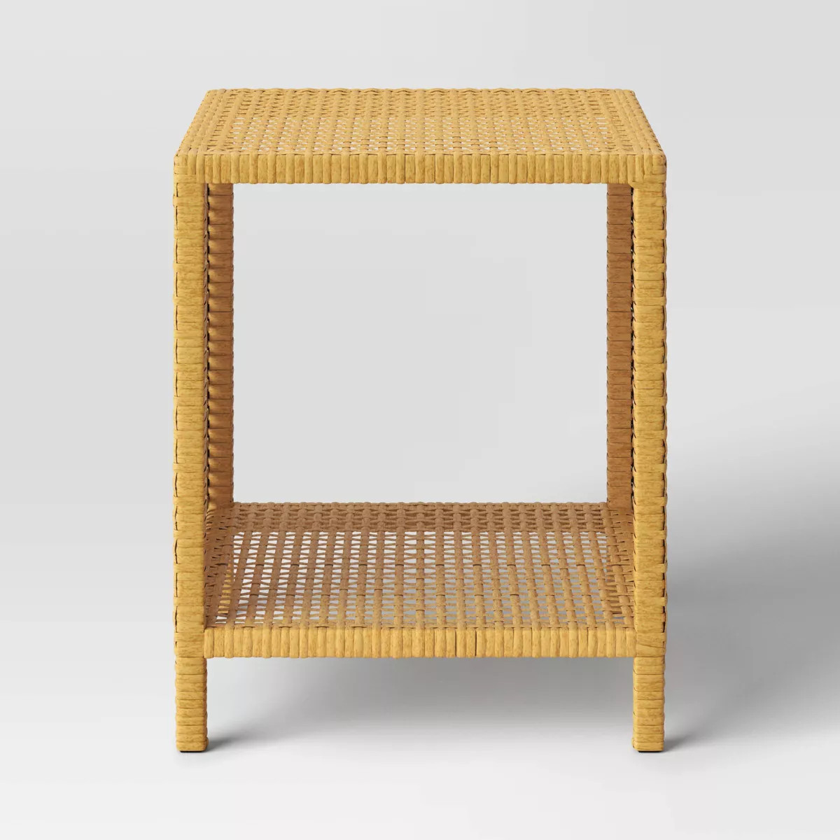 Square Weybridge Shelf Patio Accent Table Brown - Threshold™ | Target