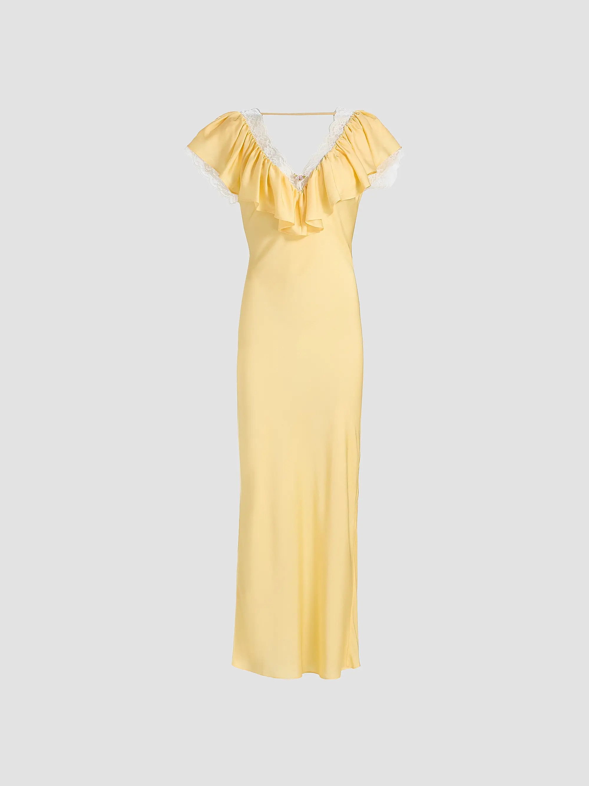 Gracie Lace Silk-Blend Ruffle Maxi Dress | Saks Fifth Avenue