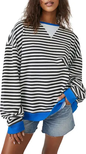 Oversize Stripe Sweatshirt | Nordstrom