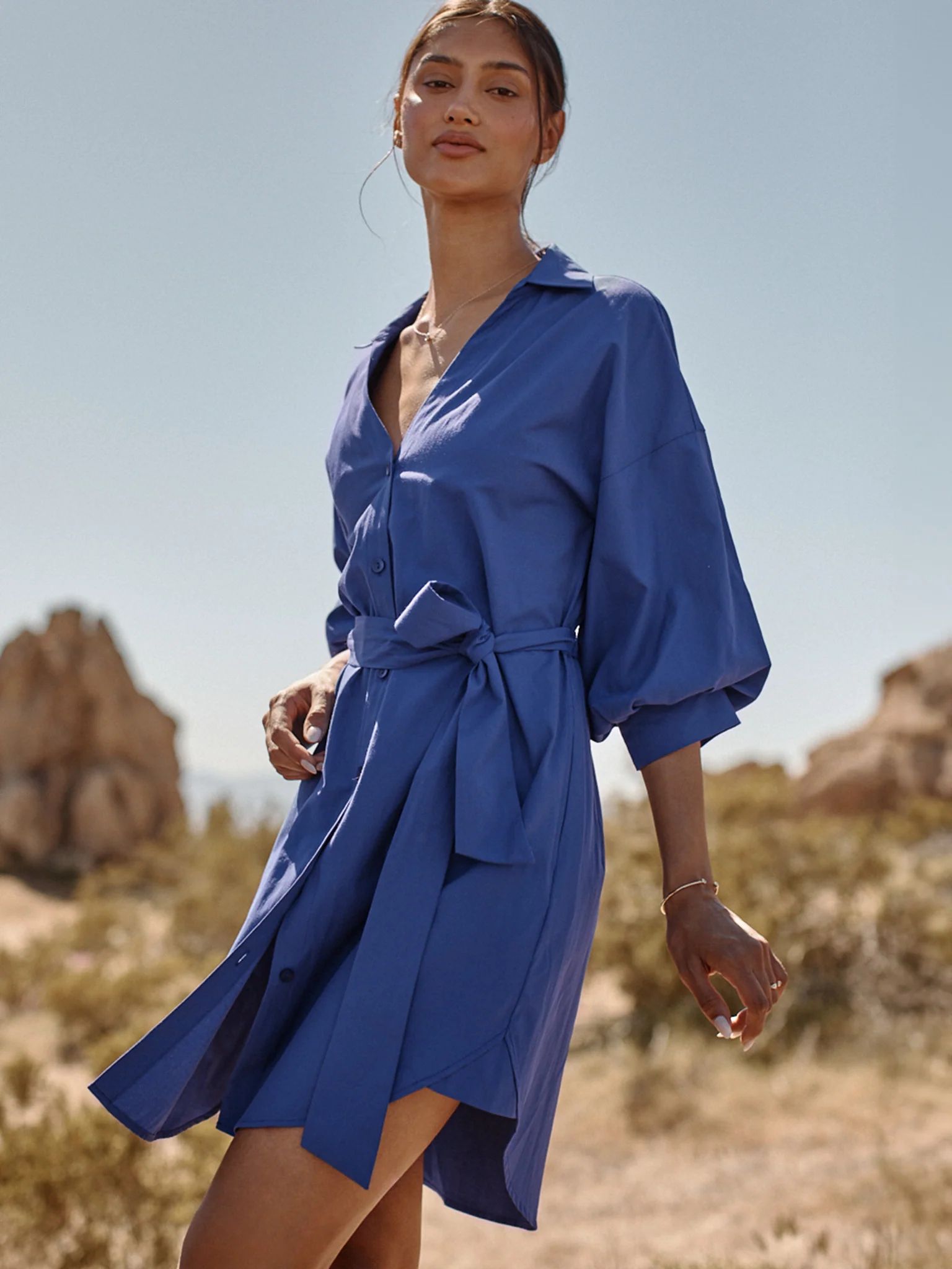 Women's Kate Belted Dress in Cobalt | Brochu Walker | Brochu Walker