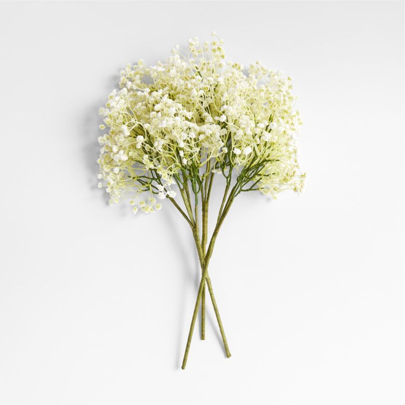 Faux Green and White Baby's Breath Flower Bouquet | Crate & Barrel | Crate & Barrel