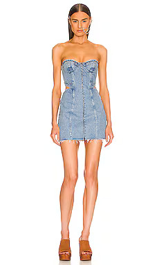 DUNDAS x REVOLVE Love Mini Dress in Denim from Revolve.com | Revolve Clothing (Global)