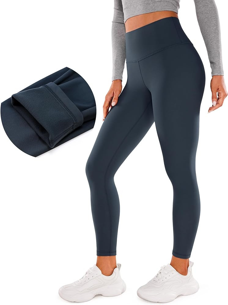 CRZ YOGA Womens Fleece Lined Soft Leggings 26.5" - High Waist Thermal Winter Warm Water Resistant... | Amazon (US)