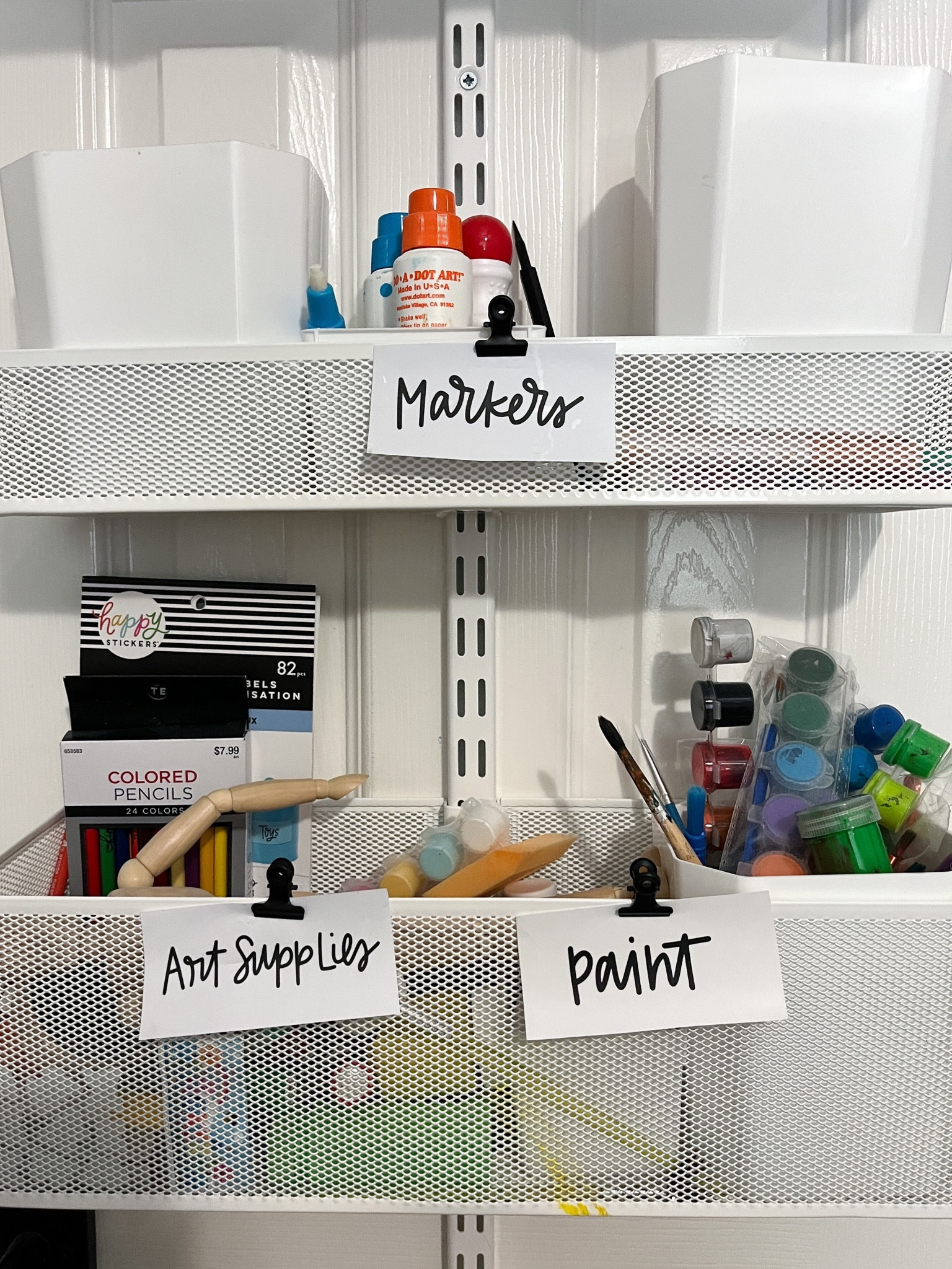 Art supply storage in playroom closet with elfa over the door storage rack

#LTKfamily #LTKkids #LTKhome