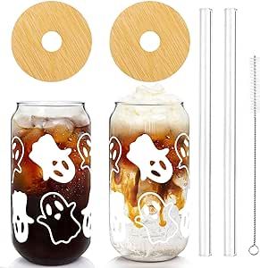 ANOTION Halloween Mug - Halloween Decorations Indoor Halloween Coffee Cups Ghost Decor with Bambo... | Amazon (US)