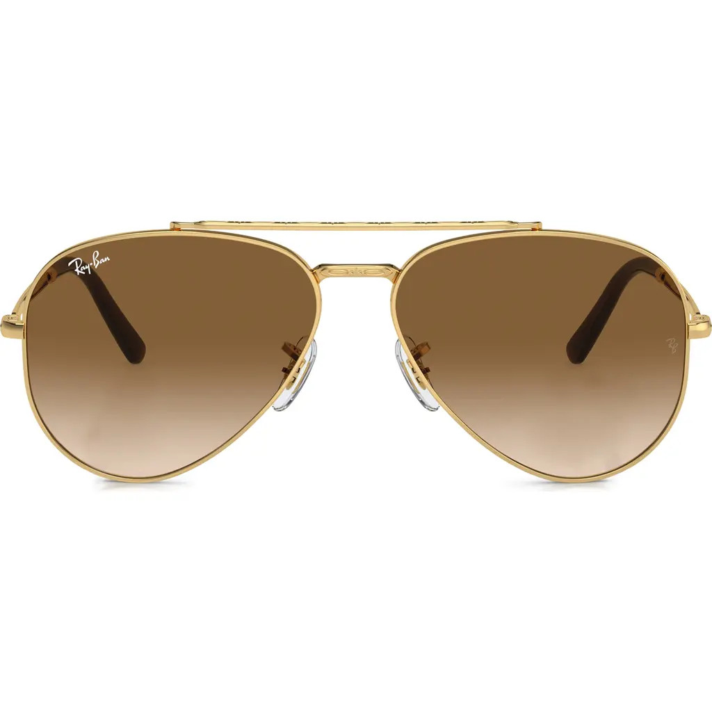 Ray-Ban New Aviator 58mm Gradient Sunglasses in Gold Flash at Nordstrom | Nordstrom