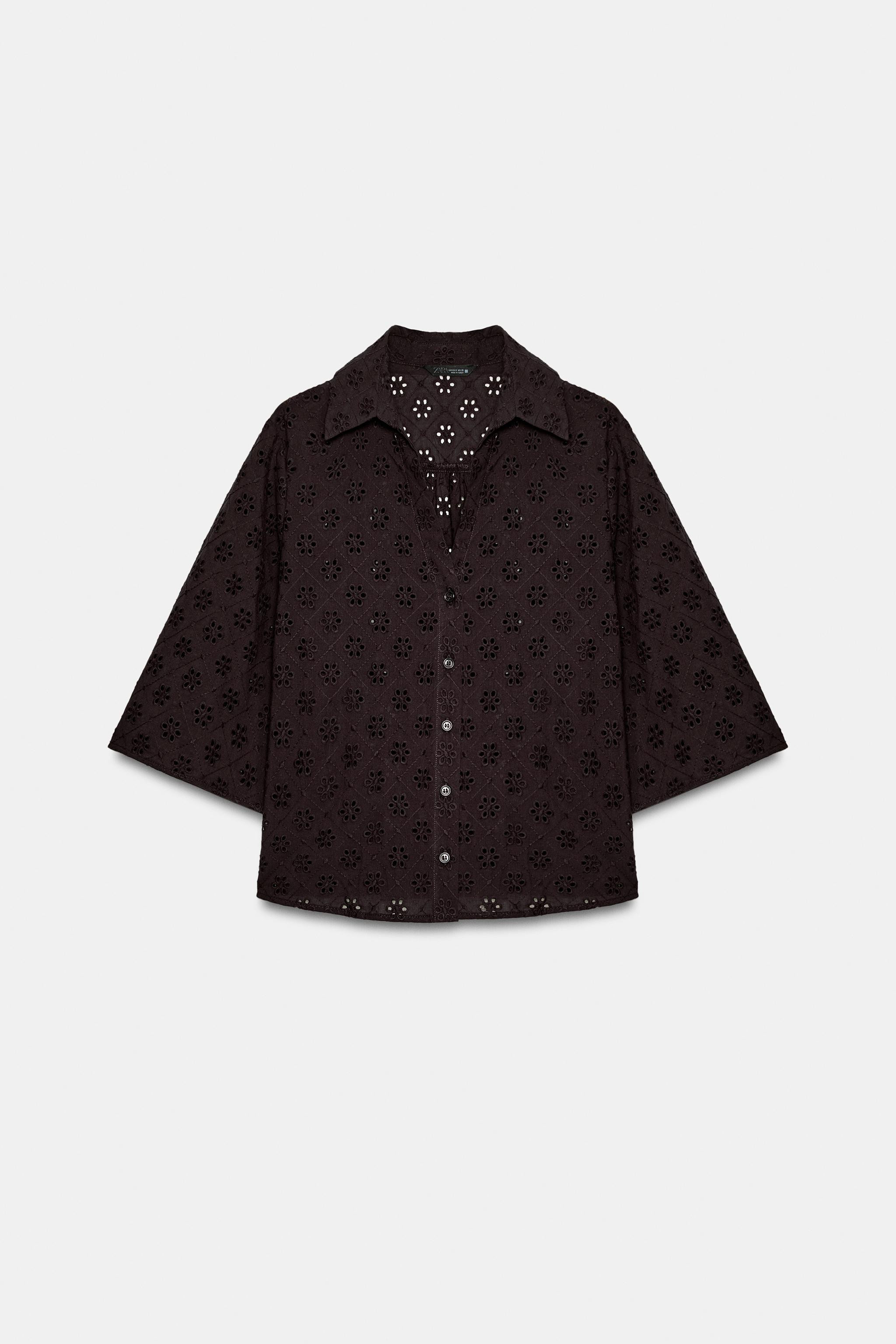 EYELET EMBROIDERED SHIRT | Zara US