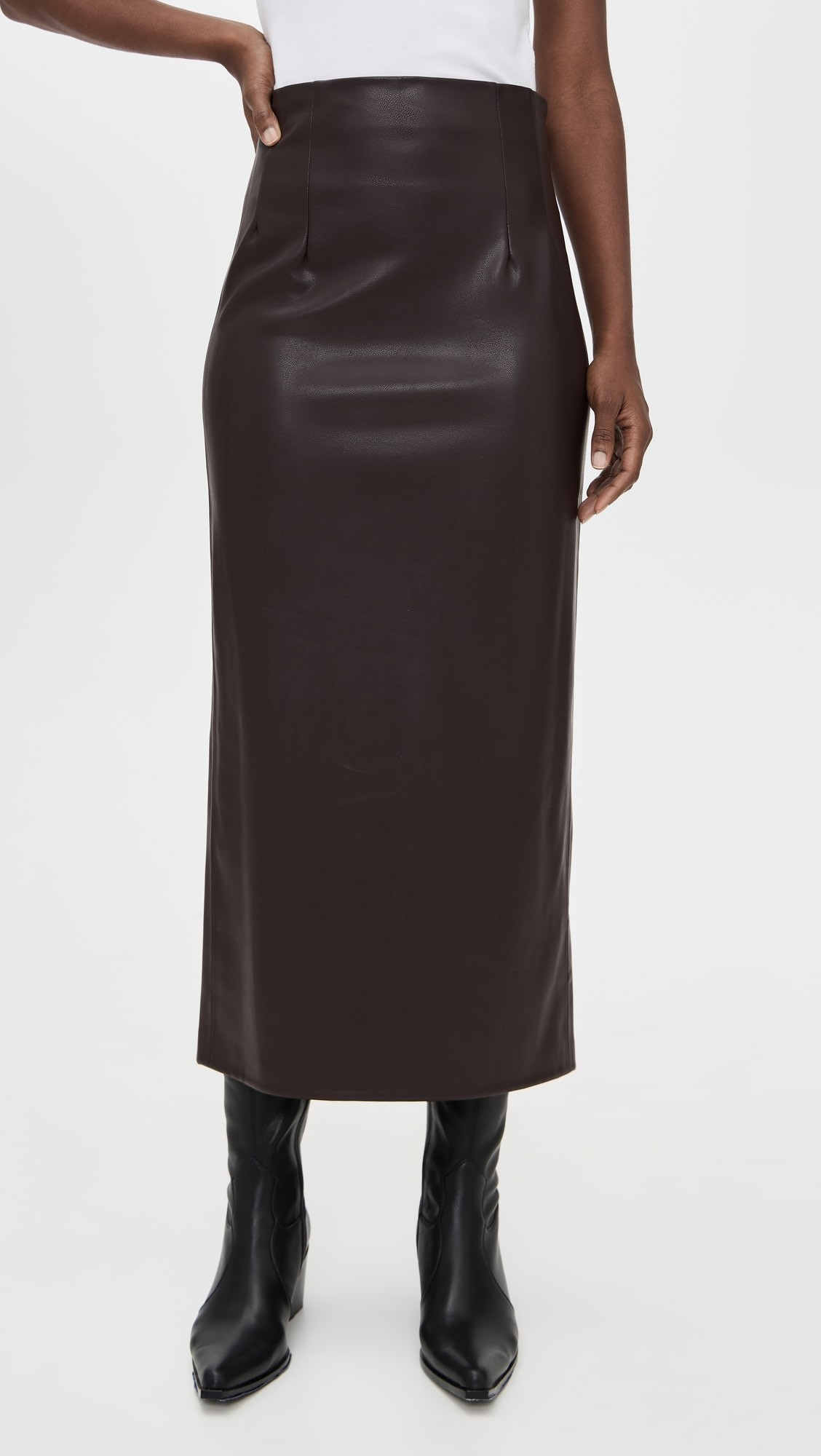 Faux Leather Hi-Waist Curve Skirt | Shopbop