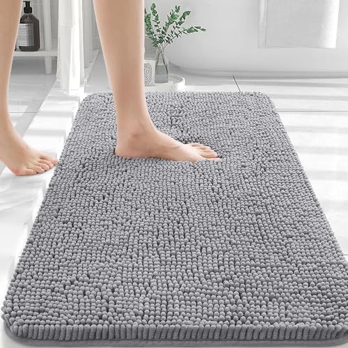 OLANLY Bathroom Rugs 30x20, Extra Soft Absorbent Chenille Bath Rugs, Rubber Backing Quick Dry, Ma... | Amazon (US)