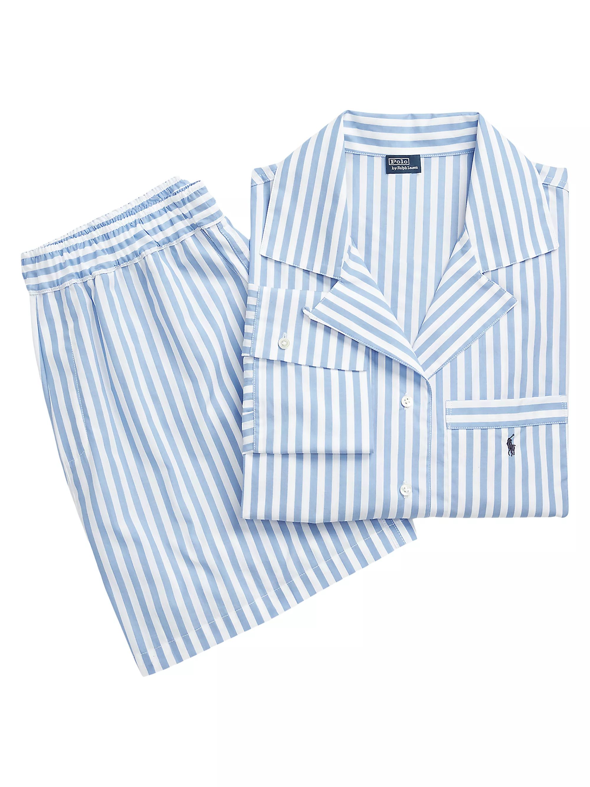 Shirting Stripes Cropped 2-Piece Pajama Set | Saks Fifth Avenue