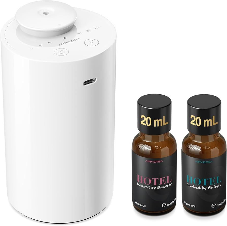 Airversa Waterless Essential Oil Diffuser Starter Kit with 2x20mL Hotel Fragrance Oils, Cordless ... | Amazon (US)