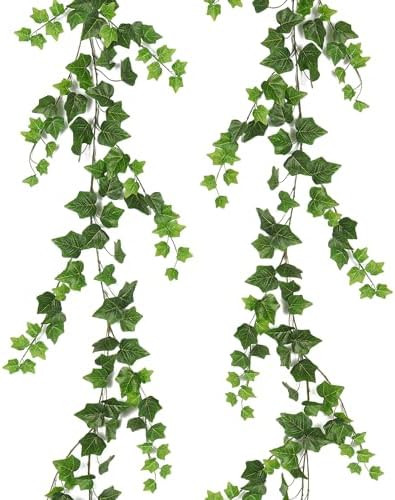 RECUTMS 2Pcs Fake Vines 74.8inch Artificial Ivy Garland Hanging Plants with Silk Leaves Greenery ... | Amazon (US)