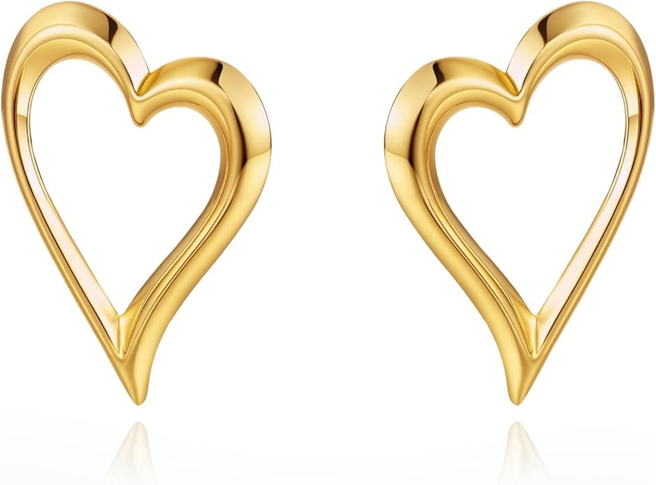 Rnivida Gold Plated Teardrop Statement Stud Earrings for Women, Chunky Fashion Jewelry | Amazon (US)