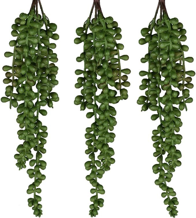 Seeko Artificial Succulents - 3 Pack - Hanging String of Pearls Plant (Standard) | Amazon (US)