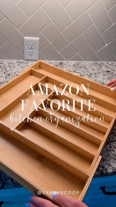 Keep your kitchen drawers organized in style with this premium bamboo drawer organizer. Made of 100% pure bamboo, this adjustable silverware tray will make the perfect addition to your home for a neat and tidy look. #amazonfinds 

#LTKFind #LTKunder50 #LTKhome