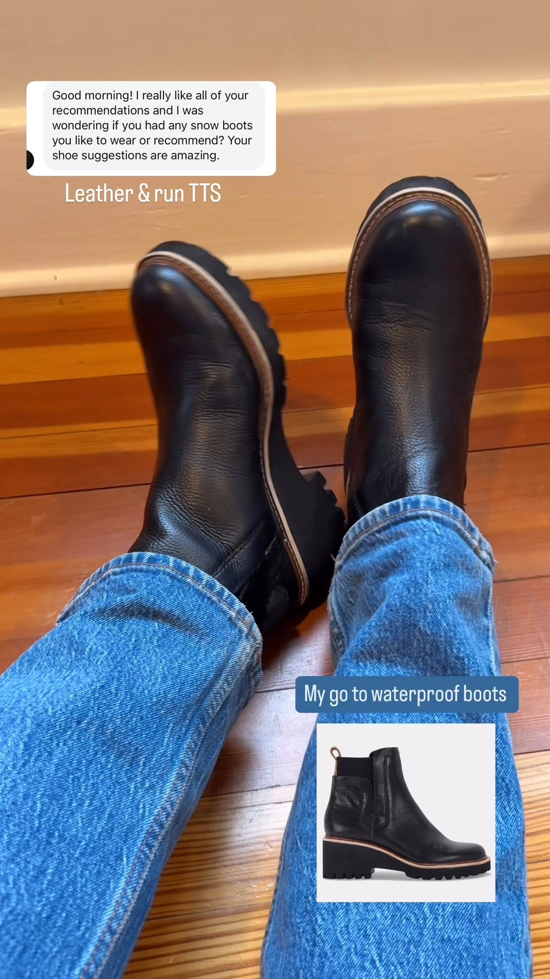 UNDER $75 leather snow boots 
Waterproof and grippy bottoms 
Run tts 
Have owned and loved for 3 years 


#LTKootd #LTKSaleAlert #LTKPetite