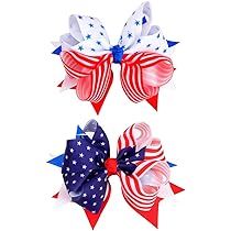 4th of July Hair Bow Clips,Patriotic USA Flag Hairpins for Kids Girls,American Star Hair Accessories | Amazon (US)