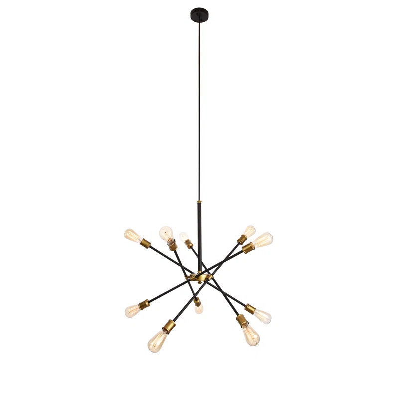 Everett 10-Light Sputnik Modern Linear Chandelier | Wayfair North America