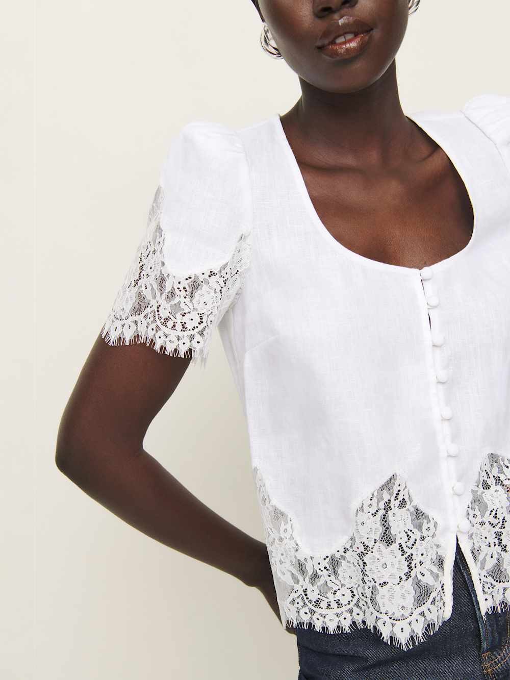 Josie Linen Top | Reformation (Global)