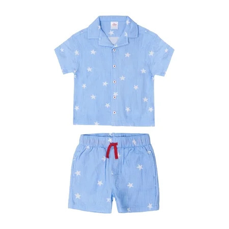 Way to Celebrate Toddler Boy Patriotic Americana Americana Shirt and Short Set, Sizes 12M-5T | Walmart (US)