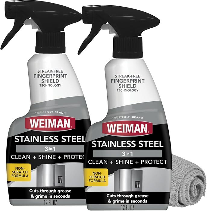 Weiman Stainless Steel Cleaner and Polish - 2 Pack - Removes Fingerprints, Residue, Water Marks a... | Amazon (US)