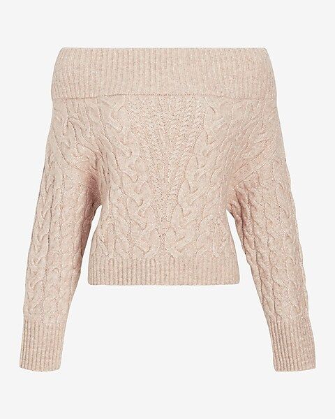 Off The Shoulder Cable Knit Sweater | Express