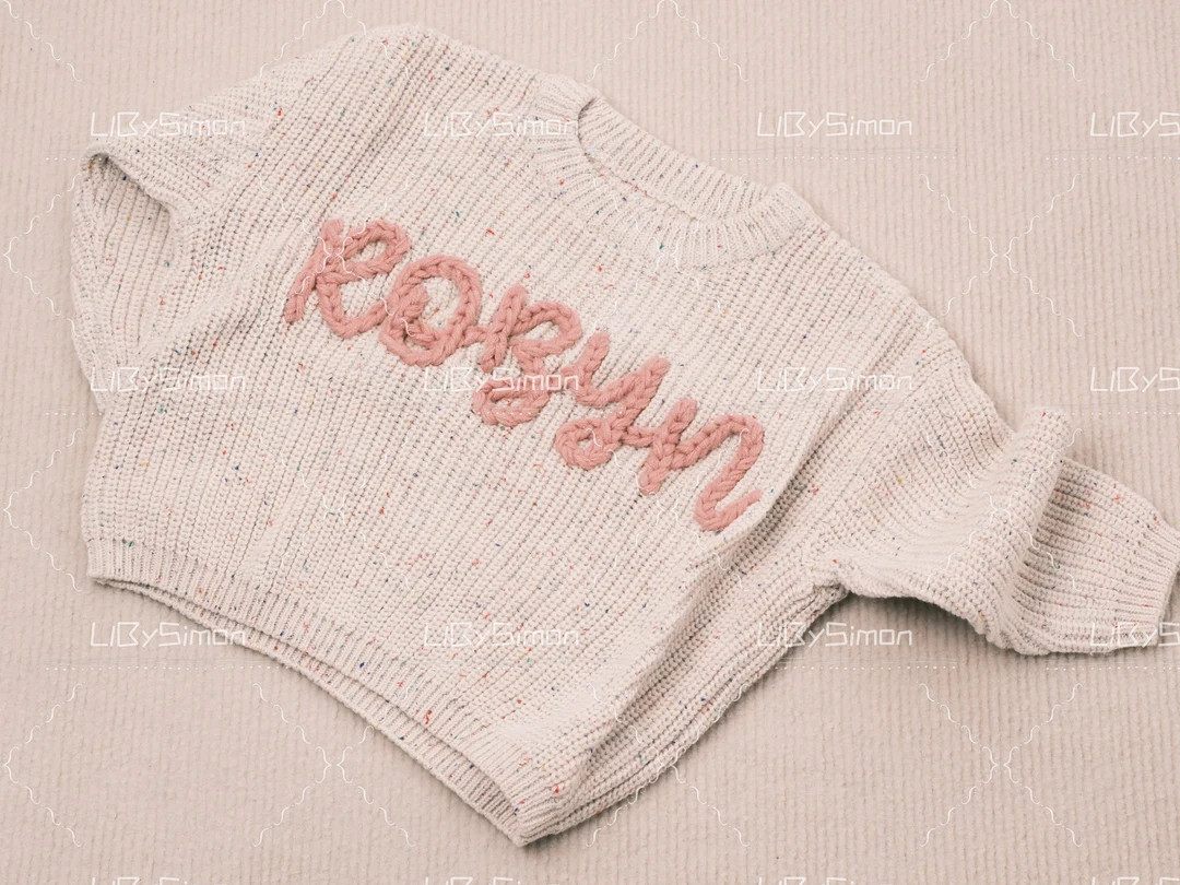 Festive Joy: Personalized Baby Sweater With Hand-embroidered Name & Monogram A Special Aunt's Gif... | Etsy (US)
