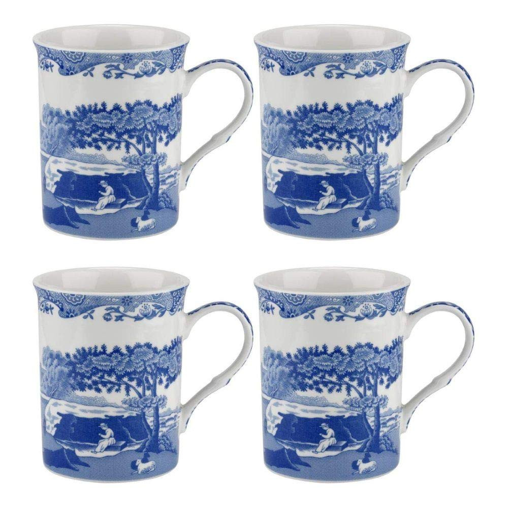 Portmeirion Spode Blue Italian Large Mugs, 340ml, 12-ounces, Cup for Coffee, Tea, and Other Bever... | Amazon (US)
