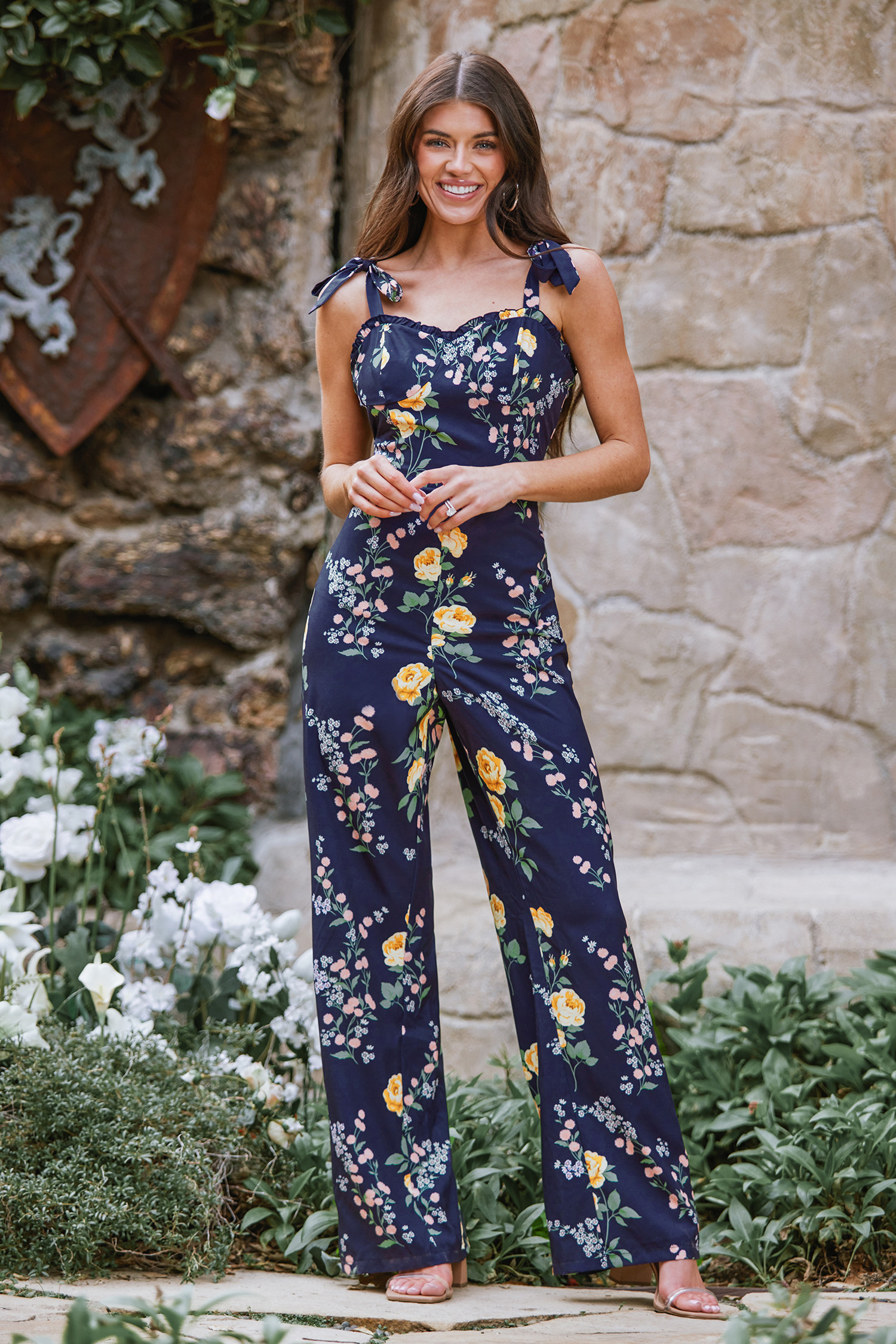X Madison Bouquet Floral Print Tie Strap Jumpsuit | Cupshe US