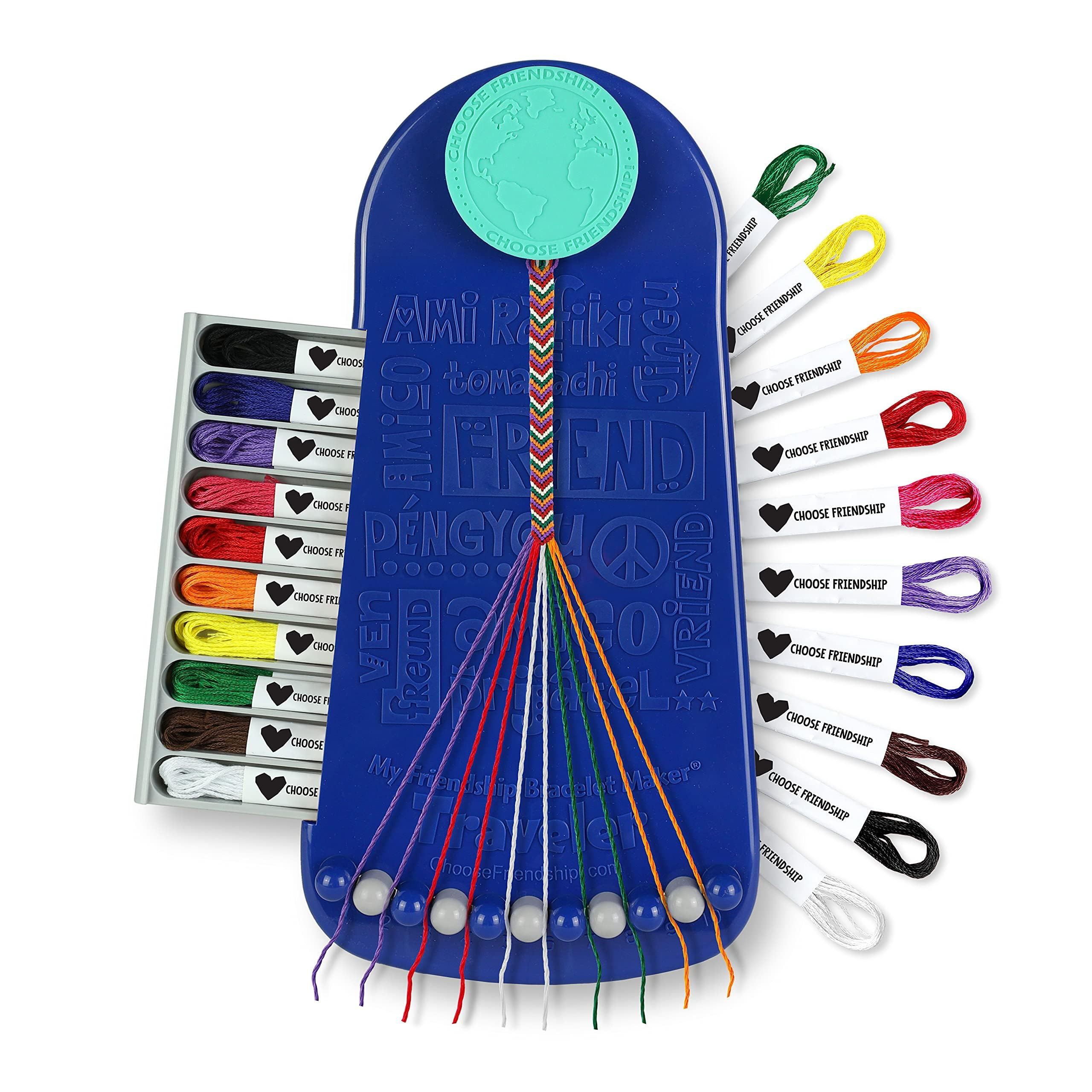 Choose Friendship Bracelet Making Kit – 20 Pre-Cut Threads, Portable Loom with Storage, Makes 8... | Amazon (US)