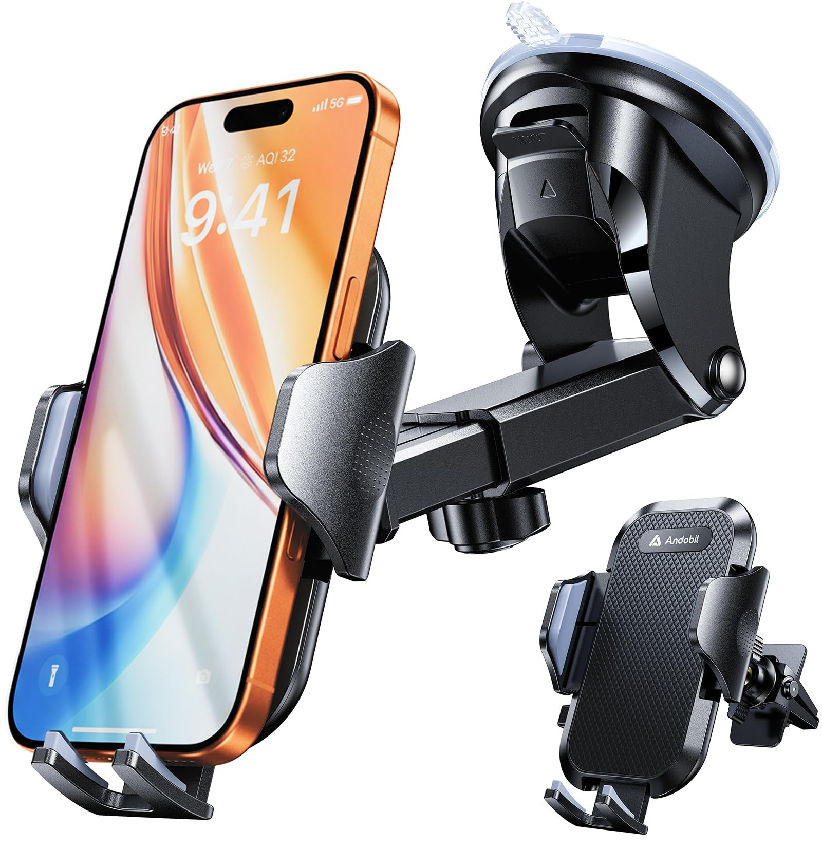 andobil 2026 Military-Grade Car Phone Holder [Upgraded Strongest Suction & Clip] Phone Holders fo... | Amazon (US)