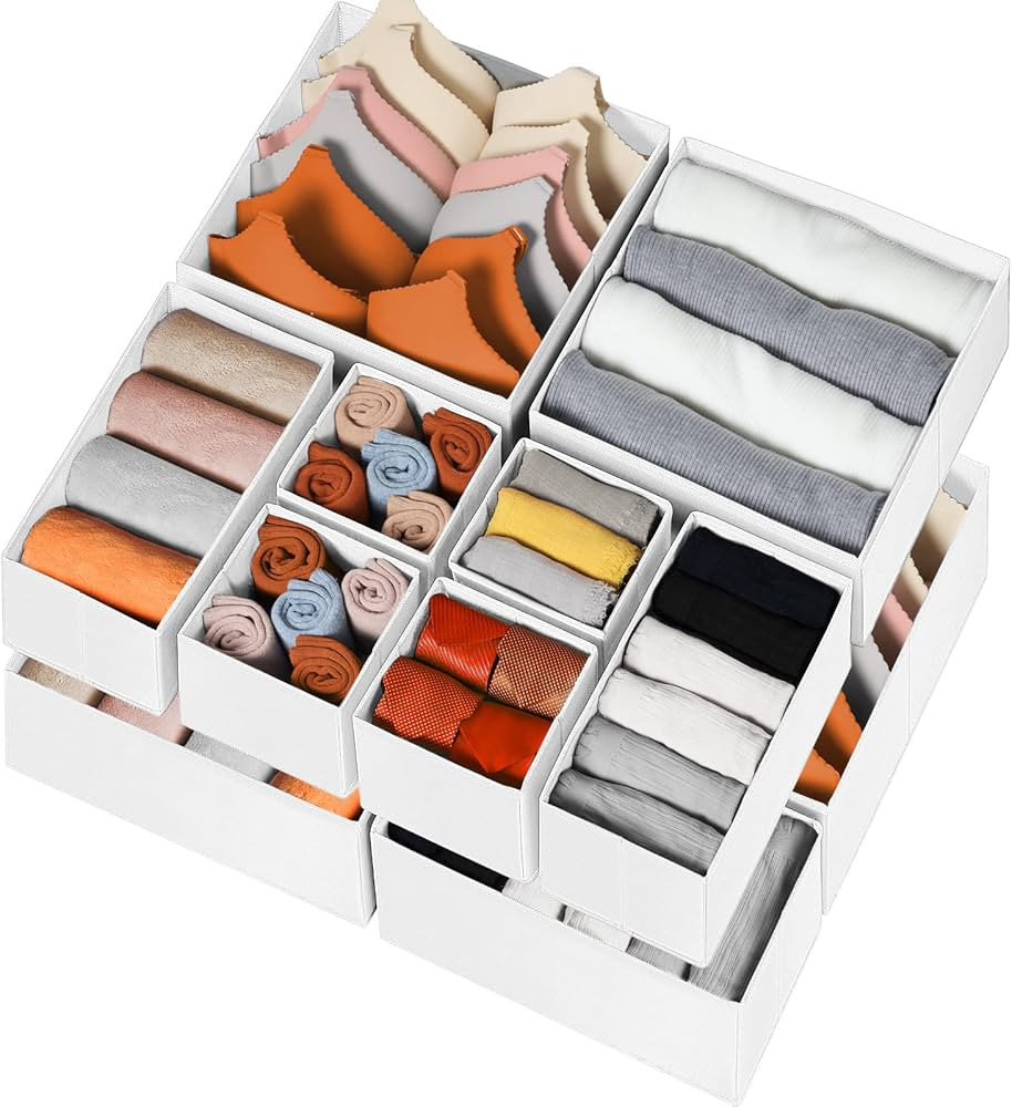 Criusia Drawer Organizer Clothes 12 Pack - Fabric Closet Organizers and Storage for Nursery Organ... | Amazon (US)
