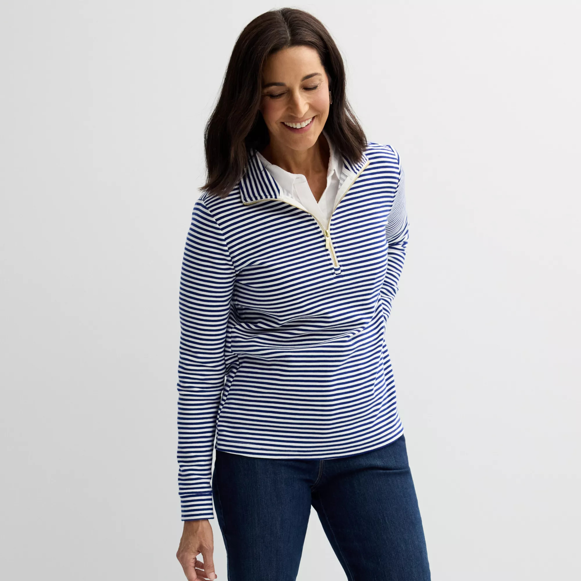 Women's Croft & Barrow® Quarter-Zip Pullover | Kohl's