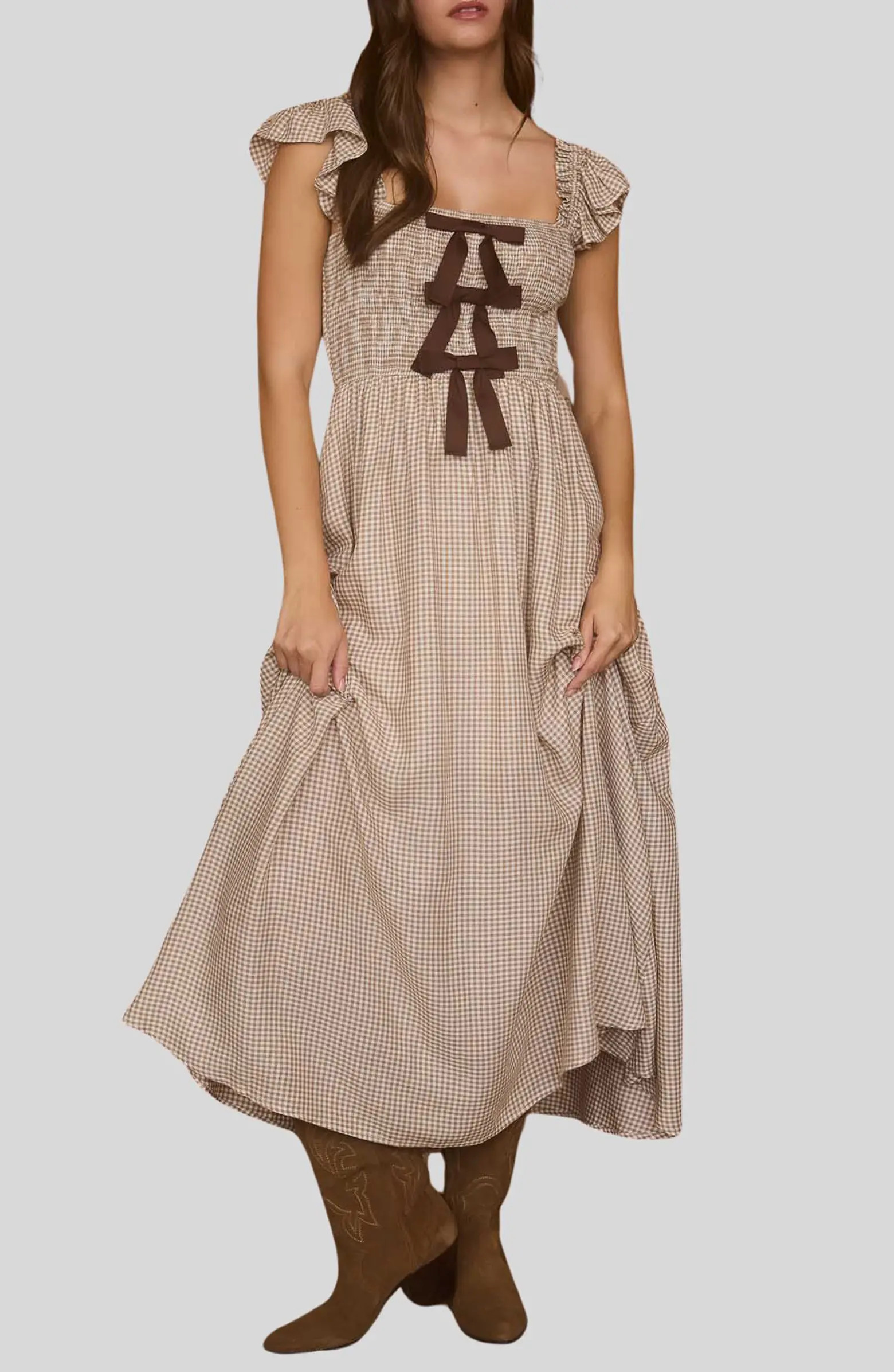 Blu Pepper Bow Trim Midi Dress | Nordstromrack | Nordstrom Rack