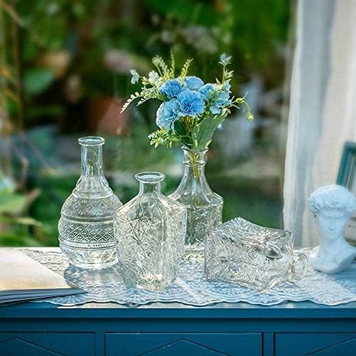 Sziqiqi Pressed Glass Bud Vase Bottle Vase Pressed Glass for Home Decor Wedding Flower Vase Center P | Amazon (US)