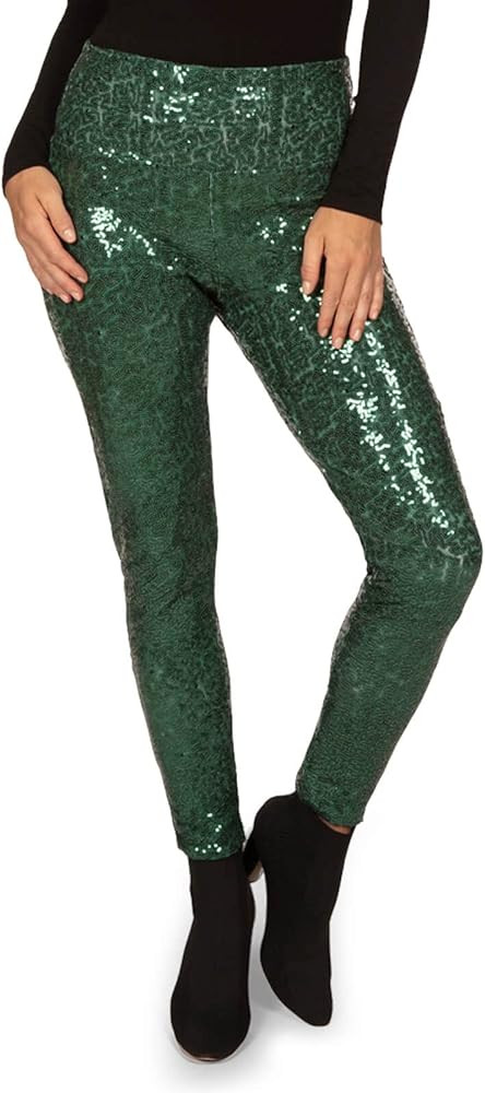Tipsy Elves Shiny Sequin Leggings for Women for Holiday Outfits and Beyond | Amazon (US)