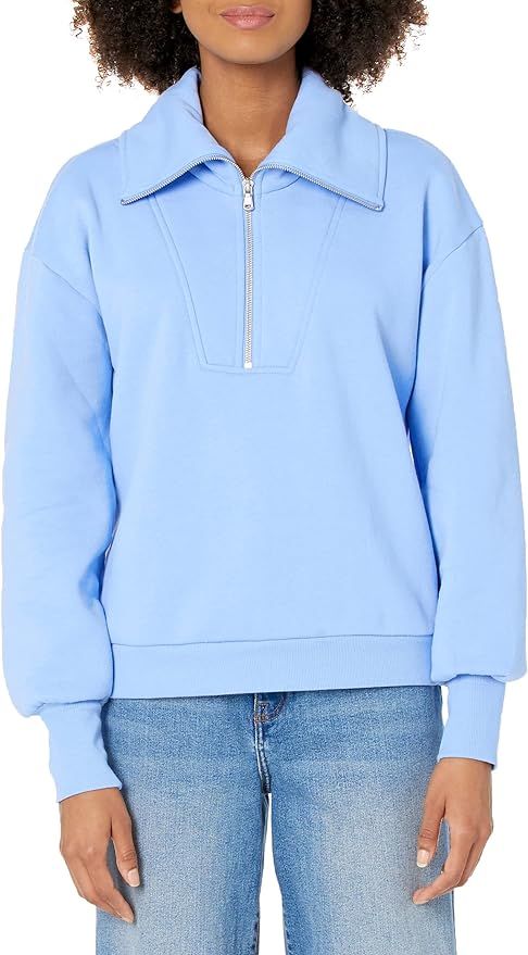 Amazon.com: The Drop Women's Hayley Half Zip Fleece Sweatshirt, Whisper White, XS : Clothing, Sho... | Amazon (US)