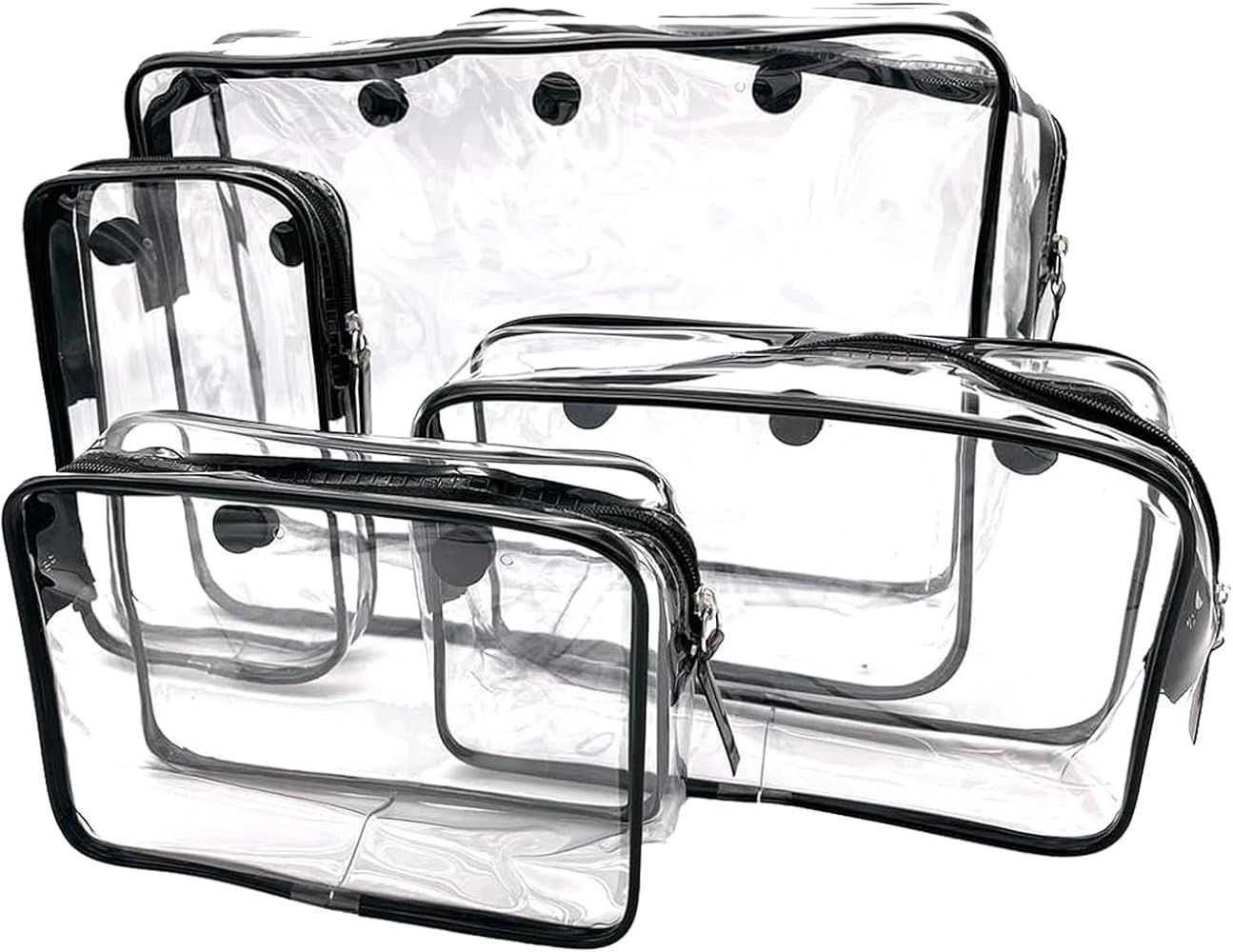 4 Pack Clear Makeup Storage Bag Beach Bag Bogg Bag Accessories whit Hooks Carabiner | Amazon (US)