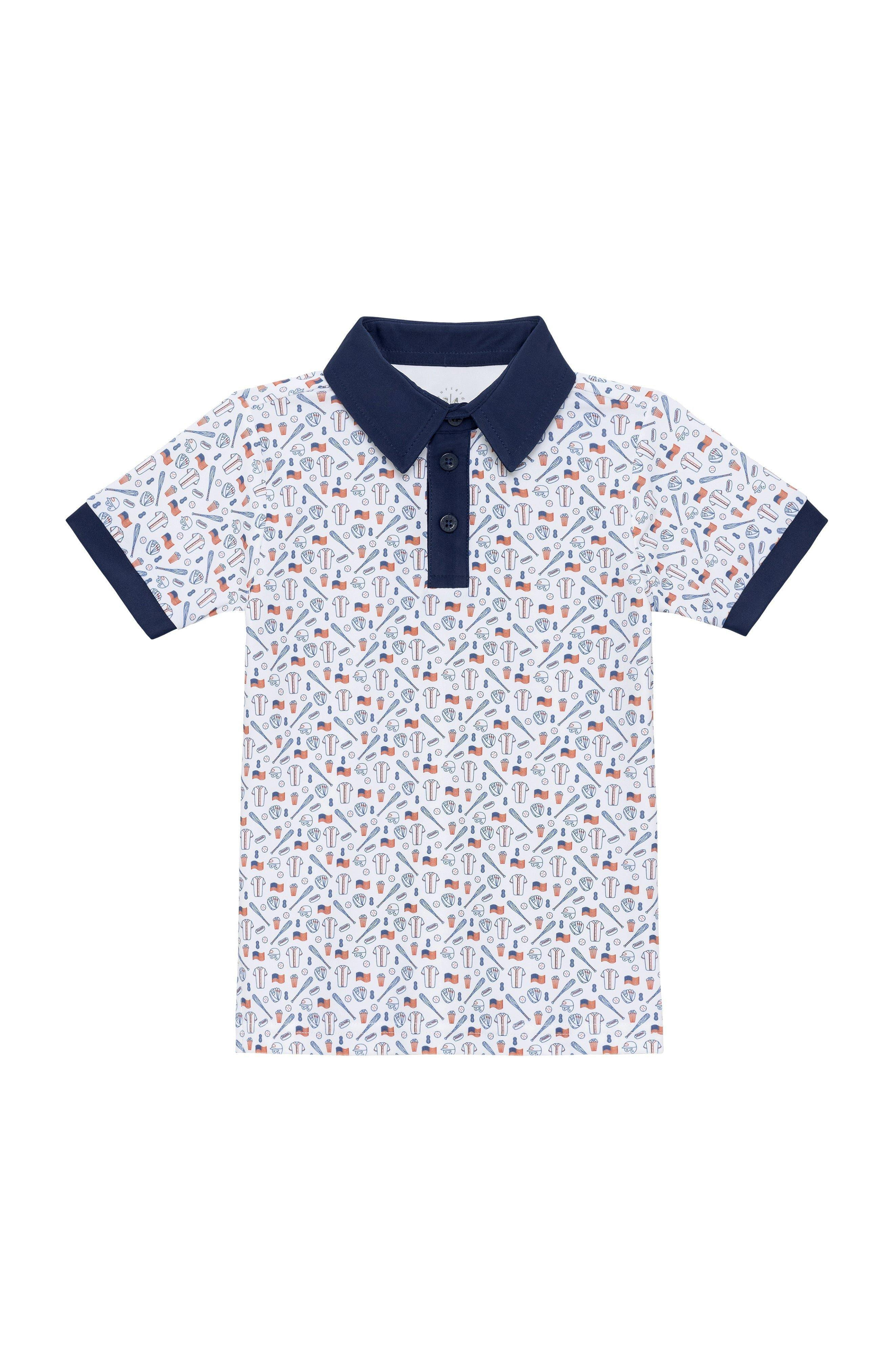Courtside Kids | Boys Polo Shirt- Baseball - Baseball Print / 13 | Janie and Jack
